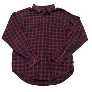 Patagonia Organic Cotton Plaid Button Long Sleeve Flannel Shirt Red Blue Small